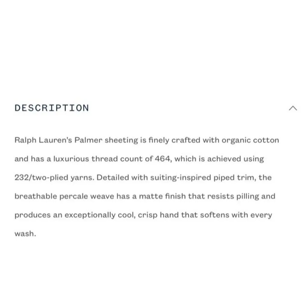 New Ralph Lauren Palmer Percale 2 King Pillowcases Organic Cotton Loft Gray
